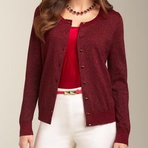 Talbots Wine-Colored Sparkly Cardigan